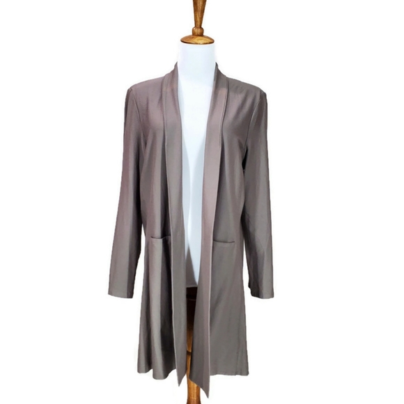 Eileen Fisher Sweaters - Eileen Fisher Cardigan Gray Women's Size Large Open Front Topper Jacket Stretchy
